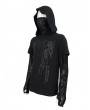 Devil Fashion Black Gothic Punk Pattern Fake Two Piece Hooded Mask T-Shirt for Men