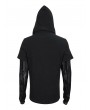 Devil Fashion Black Gothic Punk Pattern Fake Two Piece Hooded Mask T-Shirt for Men