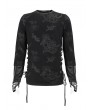 Devil Fashion Black Gothic Punk Spider Web Patterned Long Sleeve T-Shirt for Men