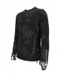 Devil Fashion Black Gothic Punk Spider Web Patterned Long Sleeve T-Shirt for Men