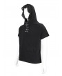 Devil Fashion Black Gothic Punk Hooded Pentagram Short Sleeve T-Shirt for Men