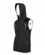 Devil Fashion Black Gothic Punk Skull Sleeveless Hooded Vest Top for Men