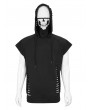 Devil Fashion Black Gothic Punk Hole Hooded Short Sleeve T-Shirt for Men
