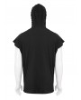 Devil Fashion Black Gothic Punk Hole Hooded Short Sleeve T-Shirt for Men