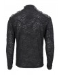 Devil Fashion Black Gothic Punk Zip T-Neck Long Sleeve T-Shirt for Men