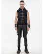 Devil Fashion Black Gothic Punk Multi-Buckles Tail Waistcoat for Men