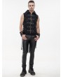 Devil Fashion Black Gothic Punk Multi-Buckles Tail Waistcoat for Men