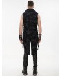 Devil Fashion Black Gothic Punk Multi-Buckles Tail Waistcoat for Men