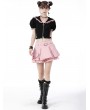 Dark in Love Pink Sweet Grunge Alternative Rebel Heart Bag Pleated Mini Skirt