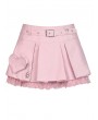 Dark in Love Pink Sweet Grunge Alternative Rebel Heart Bag Pleated Mini Skirt