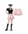 Dark in Love Pink Sweet Grunge Alternative Rebel Heart Bag Pleated Mini Skirt