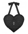 Dark in Love Black Gothic Cross Heart Shaped Shoulder Bag