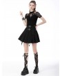 Dark in Love Black Gothic Punk Hollow-out Net Short Sleeve T-Shirt for Women
