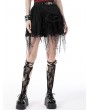 Dark in Love Black Gothic Punk Rebel Girl Spider Web Tasseled Mini Skirt