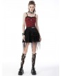 Dark in Love Black Gothic Punk Rebel Girl Spider Web Tasseled Mini Skirt