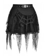 Dark in Love Black Gothic Punk Rebel Girl Spider Web Tasseled Mini Skirt