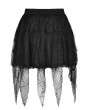 Dark in Love Black Gothic Punk Rebel Girl Spider Web Tasseled Mini Skirt