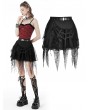 Dark in Love Black Gothic Punk Rebel Girl Spider Web Tasseled Mini Skirt