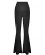 Dark in Love Black Gothic Punk Hollow-out Long Bell-Bottom Trousers for Women