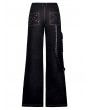 Dark in Love Black Gothic Punk Rebel Fashion Danger Bear Metal Studded Baggy Trousers for Women