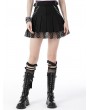 Dark in Love Black Gothic Punk Girl Studded Pleated Mini Skirt