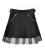 Dark in Love Black Gothic Punk Girl Studded Pleated Mini Skirt