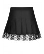 Dark in Love Black Gothic Punk Girl Studded Pleated Mini Skirt