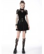 Dark in Love Black Gothic Grunge Punk Pleated Short Skirt