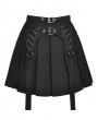 Dark in Love Black Gothic Grunge Punk Pleated Short Skirt