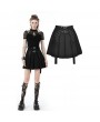 Dark in Love Black Gothic Grunge Punk Pleated Short Skirt