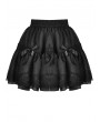 Dark in Love Black Gothic Dolly Frilly Bowknot Mini Petticoat