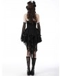 Dark in Love Black Gothic Lace Frilly Tail High-Low Party Tunic Skirt