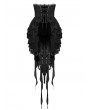 Dark in Love Black Gothic Lace Frilly Tail High-Low Party Tunic Skirt