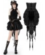 Dark in Love Black Gothic Lace Frilly Tail High-Low Party Tunic Skirt