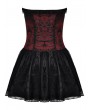 Dark in Love Black and Wine Red Gothic Strapless Lace Short Party Dress