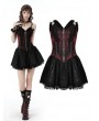 Dark in Love Black and Wine Red Gothic Strapless Lace Short Party Dress