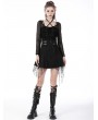 Dark in Love Black Gothic Cross Spider Net A-Line Irregular Mini Skirt