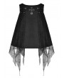 Dark in Love Black Gothic Cross Spider Net A-Line Irregular Mini Skirt