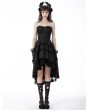 Dark in Love Black Gothic Lace Noble Dovetail High-Low Party Dress