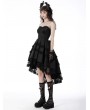 Dark in Love Black Gothic Lace Noble Dovetail High-Low Party Dress