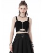 Dark in Love Black Gothic Punk Rock Sexy Cutout Crop Top for Women