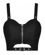 Dark in Love Black Gothic Punk Rock Sexy Cutout Crop Top for Women