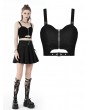 Dark in Love Black Gothic Punk Rock Sexy Cutout Crop Top for Women