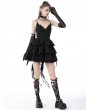 Dark in Love Black Gothic Devil High-Low Frilly Strap Short Party Dress