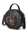 Black Gothic Punk Retro Hexagon Crossbody Shoulder Bag