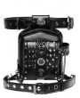 Black Gothic Punk Motorcycle Rivet Outdoor Riding Waist Square Bag