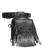 Black Gothic Punk PU Leather Outdoor Tactical Tassel Waist Bag