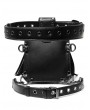 Black Gothic Punk PU Leather Outdoor Tactical Tassel Waist Bag