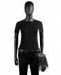 Black Gothic Punk PU Leather Outdoor Tactical Tassel Waist Bag