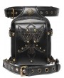 Black Gothic Punk Retro Embossed Motorcycle Riding Tactical Waist Bag